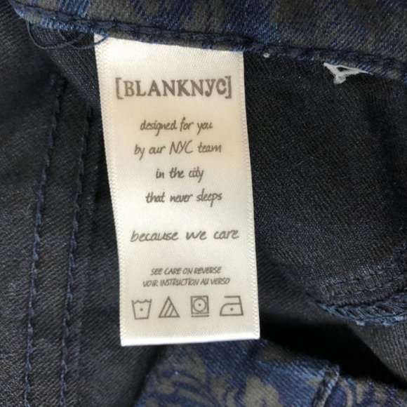 BlankNYC Printed Damask Filigree Skinny Jeans Dark Denim Size 28 - Picture 15 of 16